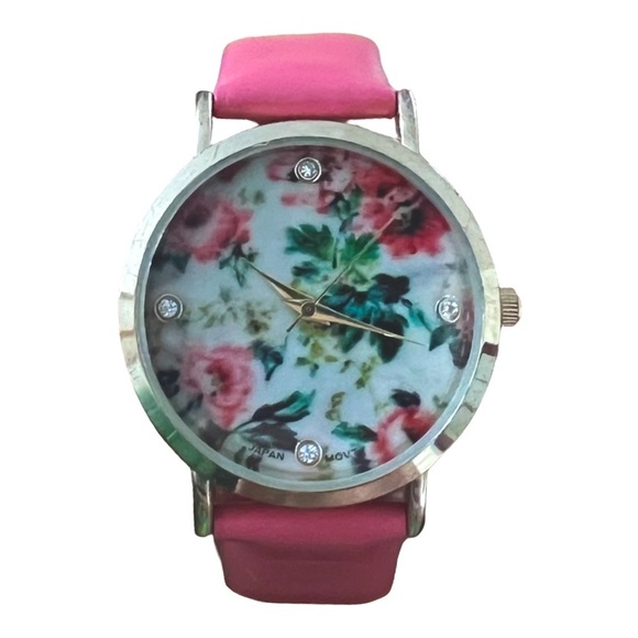 Accessories - Women’s Pink & Gold Floral Watch